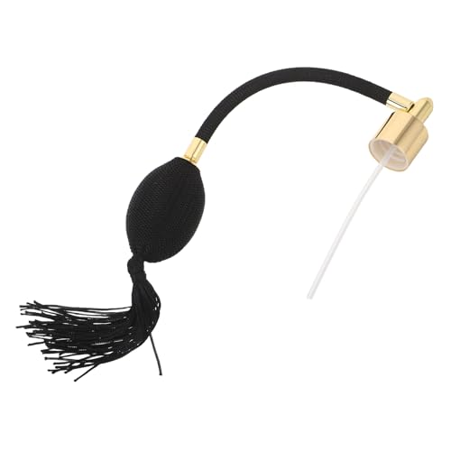 Cabilock Boquilla Pulverizadora de Bomba de Aire para Botella de Perfume, Boquilla Rociadora de Niebla Fina 18 Mm, Tapa Dispensadora Negra y Dorada Compatible Botellas de Aromaterapia