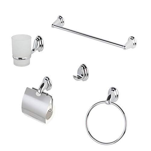 Feridras Facile Set Accessori Bagno, 5 Pezzi, Cromo