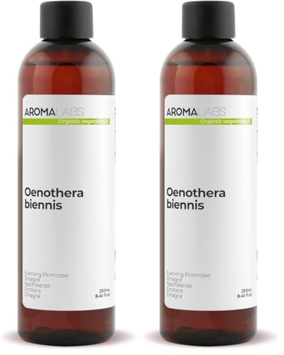 Huile d'onagre bio Aroma Labs 250mL lot de 2 pure et pressée à froid