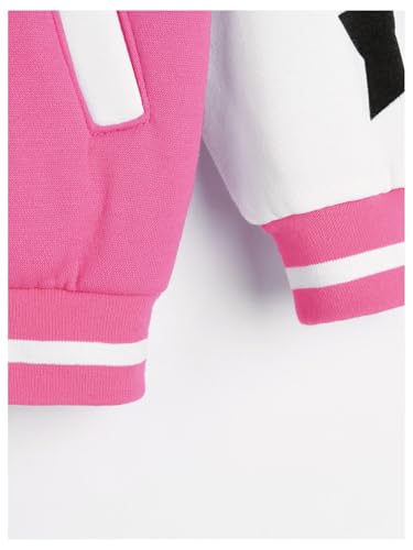 Floerns Toddler Girl's Graphic Print Long Sleeve Hoodie Jacket Kids Varsity Jacket3