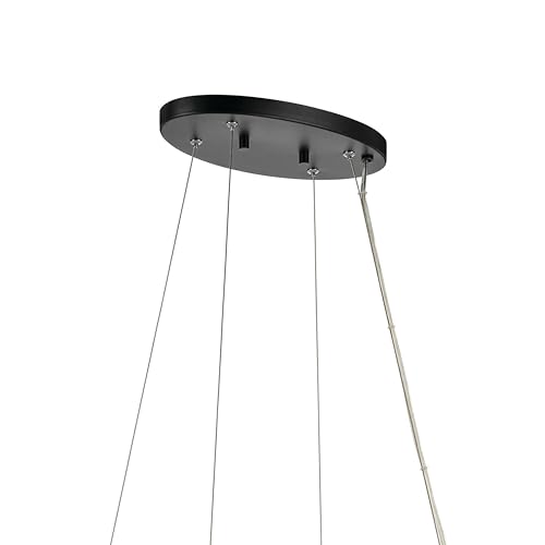 Kichler Harpin 8-Light Linear Chandelier, Sloped Ceiling Compatible, for Dining Room or Kitchen with Clear Glass in Black by Kichler - Image 3