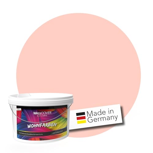 WALLCOVER Colors Pastellfarben Wandfarbe Apricot Pastell 2,5L für Innen Innenfarbe Apricot Matt Profi Innenwandfarbe in Premium Qualität