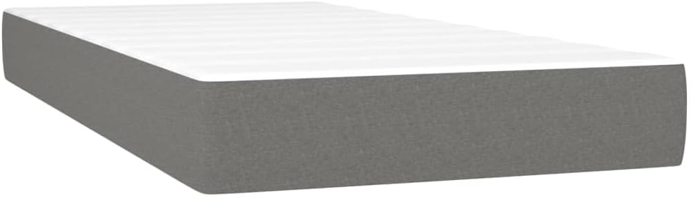 Twin XL Box Spring Bed with Mattress Dark Gray 39.4"x79.9" Fabric Pocket Spring Support Medium Firm Comfort for Restful Sleep