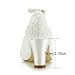 Imagen de JIAJIA 62311A De Las Mujeres Zapatos de Novia Dedo del pie Cerrado 7cm Talón Grueso Cordón Bombas de satén Zapatos de Boda de Flores Color Marfil