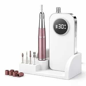 45000 RPM Nail Drill - Brushless Cordless Efile with LCD Display & Heat Reduction for Acrylic & Gel Nails