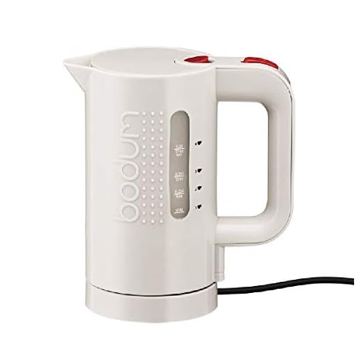 Bodum Bistro elektrisk vattenkokare (automatisk avstängning, 700 watt, 0,5 liter) krämfärgad