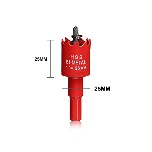 25mm Hole Saw for Wood HSS Bi-Metal Hole Cutter for Pipe Vent Separate Drill Bit with Hex Shank - Image 3