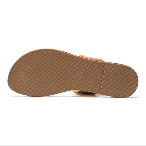 Image of Huayuanwell Women's Slide Sandals Slip On Flat Sandals Flip Flop Thong Sandals Casual Summer Sandals