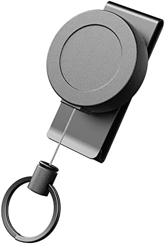 TALONITE Heavy Duty Retractable Keychain with Belt Clip, 360° Heavy Duty Retractable Key Ring Stealth Keychain Extender