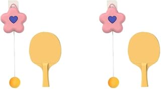 Juego de 2 piezas de tenis de mesa para niños, para entrenamiento, color rosa, 1 pala de 29,7 x 24 cm