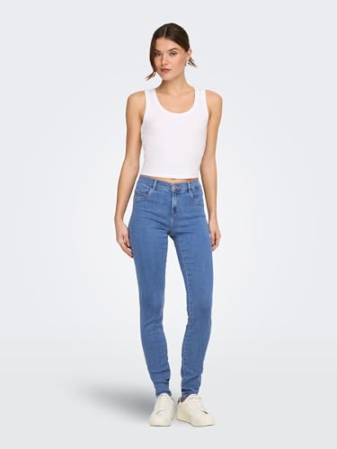 ONLY ONLY Damen Onlrain Life Reg Skinny DNM Noos Jeans, Medium Blue Denim, XS / 34L EU - Designansicht 6 | TV | Video | Foto