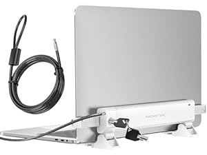 AboveTEK Laptop-Sicherheitsschloss mit Kabel für MacBook und Surface Laptop, Diebstahlsicherer, Faltbarer Laptop-Tischständer, verstellbar und tragbar, passend für 12-16 Zoll große Laptops (weiß)