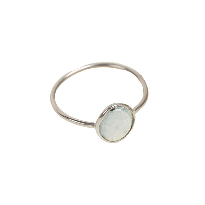 Bague en argent 925 topaze bleue et quartz de l'Himalaya fait main