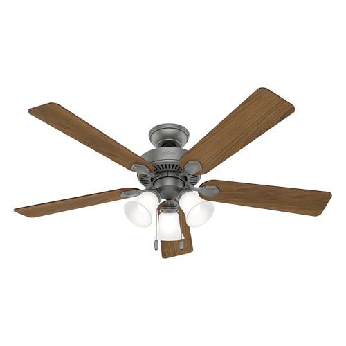 Hunter Swanson 52 Inch Matte Silver Ceiling Fan