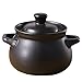 Set di casseruole in Ceramica, Vaso di zuppa di Ceramica, casseruola in gres Nero con Coperchio e Maniglia Resistente al Calore, stufato Vaso Wok Pot for Cucina (Size : 3.5L)