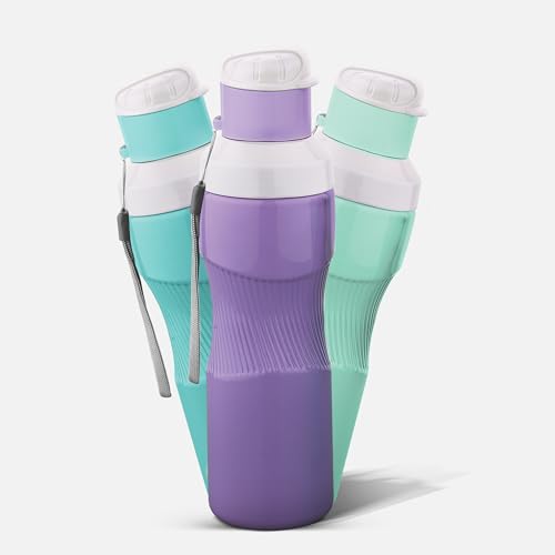 Image of Asian Thumb Grip Insulated Water Bottle 700ml | Steel Inner Flask for Hot & Cold Drinks | Leakproof & BPA Free | Ergonomic Grip for Gym, Office & Travel | Violet Christmas Gifting Essential