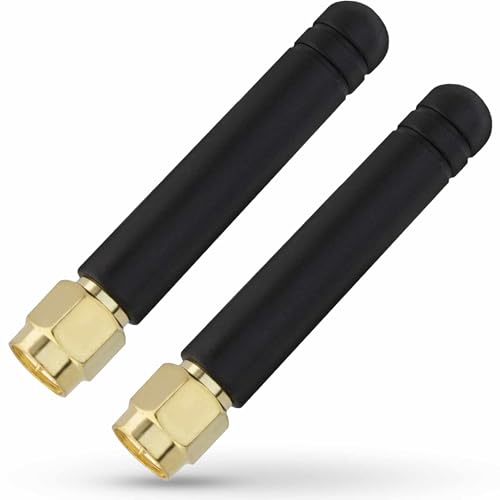 Shopcorp SMA Male Antenna – 850-2100/2400 MHz Omnidirectional Antenna with Straight Connector, 2.5 dBi Gain, GSM CDMA WCDMA (2 Pack)