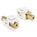Produktbild Delock Keystone Modul Klinkenbuchse 3,5 mm 4 Pin > Klinkenbuchse 3,5 mm 4 Pin vergoldet Weiss