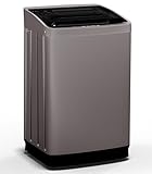 TABU 18lbs Portable Washing Machine, 2.4 Cu Ft Full Automatic Washing Machine with Drain Pump, Automatic Washer and Dryer with 10 Wash Programs & 8 Water Levels for Home, Apartment, RV, Brown