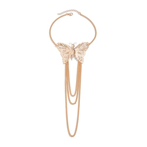 Haoyull アームカフブレスレット スタイリッシュ バタフライタッセル アームカフブレスレット ファッションメタルアームチェーン オープンアームブレスレット オーナメント 人気アクセサリー