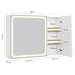 FORABAMB Spiegelschrank Bad 80 cm breit mit LED-Beleuchtung, Badezimmer spiegelschrank mit Verstellbarer Ablage, HD-Spiegel, 3 Farbtemperatur Dimmbare, Badezimmerschrank, Badschrank,60×80×16 cm, Weiß