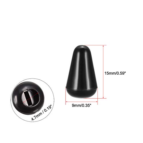 Uxcell M3.7 Plastic 5 Way Toggle Switch Knob Tip Caps For Electric Guitar Parts Accessories Switch Cap Black 20Pcs #TOP1