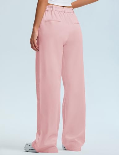 Kistore Womens Pants Wide Leg Thick Warm Pleated Work Slacks Fall Winter Business Casual Trousers for Women with Pocket3