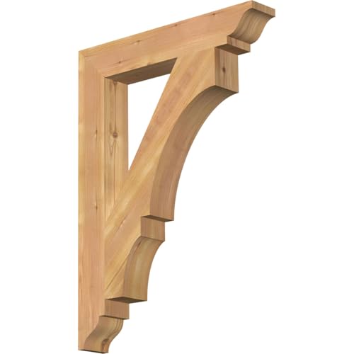 Ekena Millwork 3 1/2"W x 22"D x 30"H Balboa Traditional Smooth Bracket, Western Red Cedar