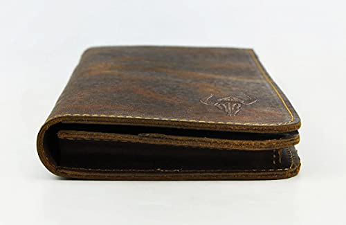 Le'aokuu Mens Real Leather Bifold Organizer Checkbook Wallet Cash Holder Brown(0 Dark Brown) #TOP3