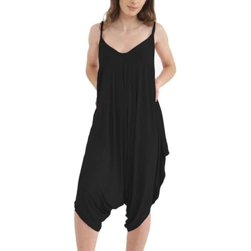 BODYWEAR LTD Women's Lagenlook Strappy Baggy Harem Jumpsuit Dress
