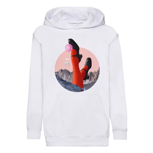 Sweat à capuche enfant humour espace lune hoodie vintage art collage imprimé