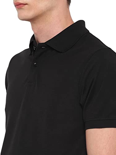 Image of Deniklo Men's Polyester Half Sleeve Regular Fit Solid Polo T-Shirt