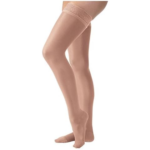 BSN Medical/Jobst 122260 Ultra Sheer Compression Stocking, Thigh High, 20-30 MMHG, Closed Toe, Lace, Suntan, Large, Pair Cover