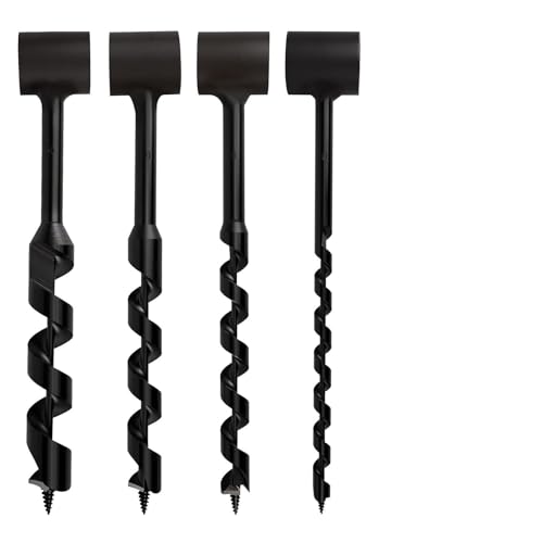 4 Pcs Hand Auger Drill, Heavy Duty Steel Manual Drill Bits for Outdoor Camping, Shelter Building, Bushcraft Gear, Survival Tools, Carpentry Tools