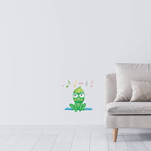 Cute Music Frog Stickers Toilet Lid Stickers Wall Decals Animal Wall Stickers For Bedroom Wall Art Mural For Living Room Kids Room Wall Decor #TOP4