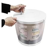 Hand Crank Washing Machine, 2 in 1 Manual Washing Machine with Spin Dryer, Compact Mini Clothes Washer and Dryer Combo, for RV Travel, Camping