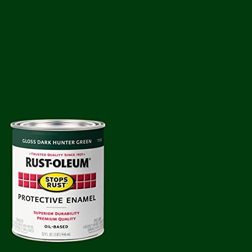 Image of Rust-Oleum Stops Rust Brush On Enamel Paint, Gloss Dark Hunter Green