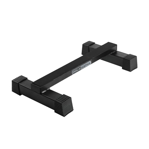 HolaHatha Calf Raise Bar for Leg Exercise, Fitness, and Strengthening Calf Muscles, Non Slip Steel Stretcher for Home Gym Equipment, Black