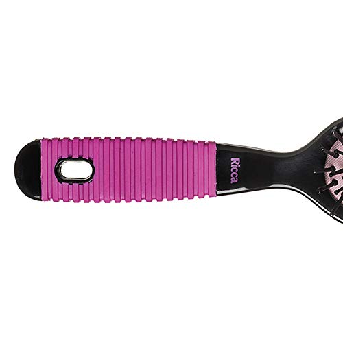 Escova Oval Grande, Ricca, Preto/Rosa