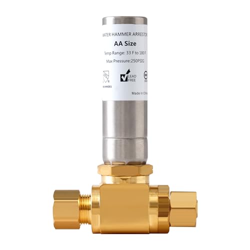 (1-Pack) SECKWHALE Stainless Steel Water Hammer Arrestor,3/8" X 3/8" OD Comp Connection for Dishwasher, Sink, Toilet, Faucet Banging, Stop Pipe Knock Reduce Banging Noise(Pack-1)