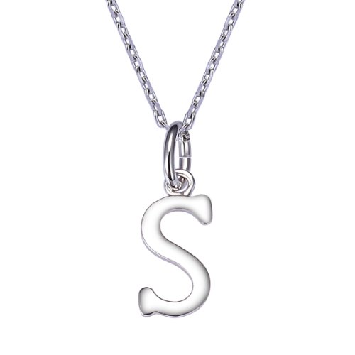 VIKI LYNN Collier Pendentif Lettre S d'alphabet DIY Les Noms avec Les Lettres en Argent Fin 925 pour Les Petites Filles