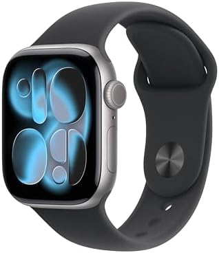 Apple Watch Series 11 [GPS + Cellular 42mm] Smartwatch with Space Gray Case and Black Sport Band - M/L. Sleep Score, Fitness Tracker, Health Monitoring, Always-On Display, Water-Resistant