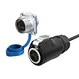 Connecteur Connecteur de données M24 HDMI 2.0 étanche, adaptateur de transmission HD 4K 3840 x 2160 compatible HDMI for moniteur audio et vidéo HDTV(Set with 2m cable)