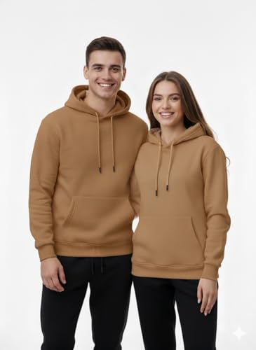 رومبا – هودي سويتشيرت رجالي ونسائي، خامة ميلتون إسفنجي ناعمة، بغطاء للرأس (كابيتشو) مع جيب أمامي (بنى, XXXXL)