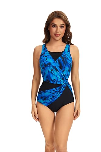 10 Best Mastectomy Swimsuits That Combine Comfort and Style 2 BIMEI Women's One-Piece Mastectomy Swimdress 2307BLUE
