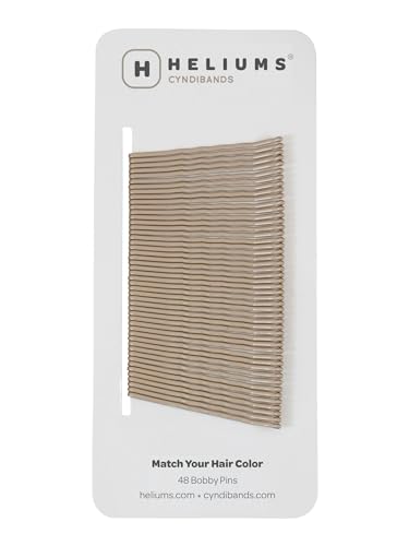 Heliums Bobby Pins - Dark Blonde - 2 Inch Wavy Hair Pins, Matte Metallic Color for Medium to Dark Blonde Hair, 48 Count