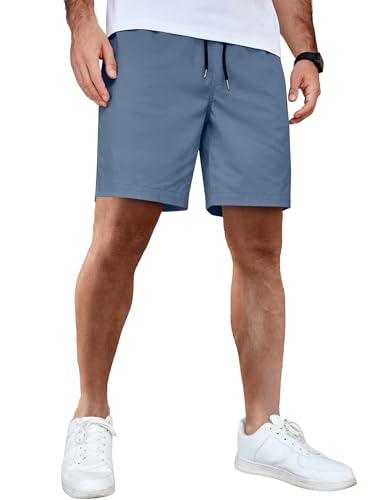 COOFANDY Mens Shorts 7 Inch Lightweight Drawstring Shorts Flat Front Shorts