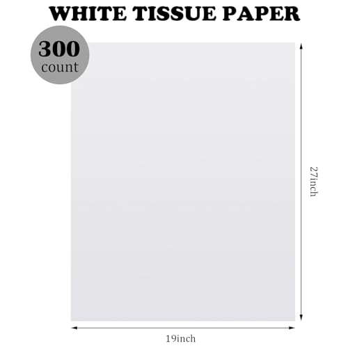 Yeaqee 300 Sheets 27x19 Inches Wet Strength Tissue Paper for Art Collage White Wrapping Paper Sheets Packing Tissue for Collage Model Making, Media Crafts Etc Resistant to Tearing When Wet