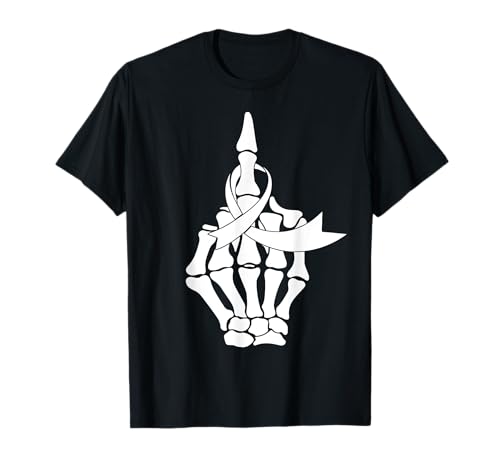 Cazzo polmonare cancro medio dito bianco nastro regalo Maglietta