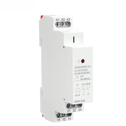Relé electrónico de 16 A modular GR8 con soporte de voltaje dual AC230V e intermedio 2